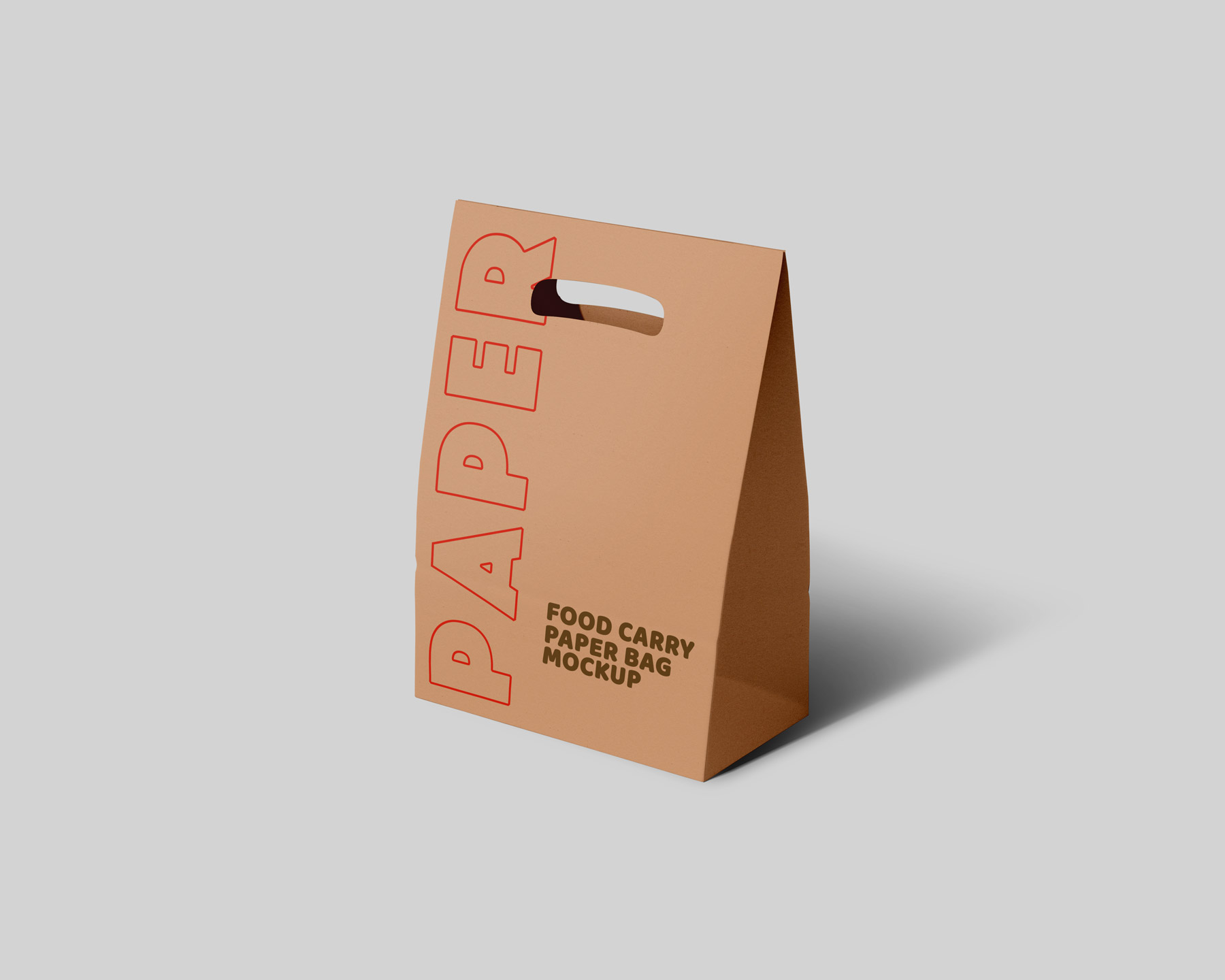 Brown Packaging Paper Carry Bag Mockup
